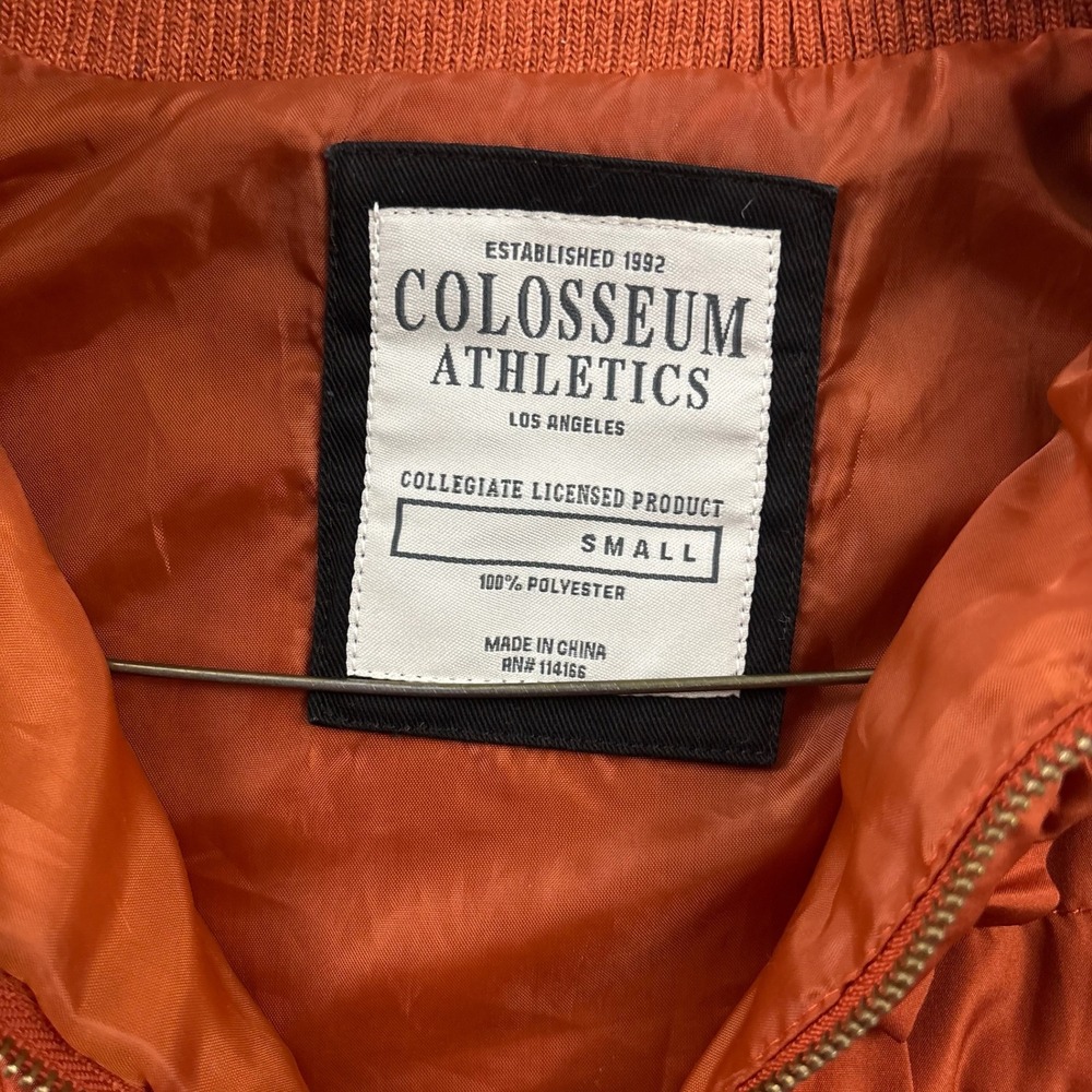 Colosseum Athletics Texas Longhorns Puffer Vest Womens Small Burnt Orange Ruffle - Picture 3 of 9